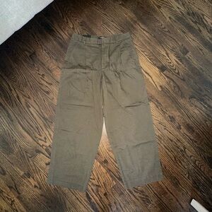 Banana Republic Women's Olive Loose- Fit, High-Waist Trousers